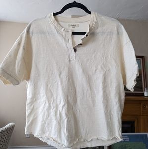 Madewell raw edge henley tee